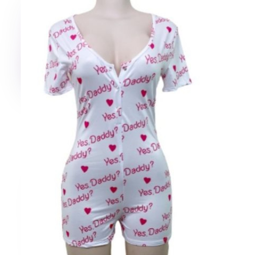 Yes Daddy White Short-sleeved Onesie